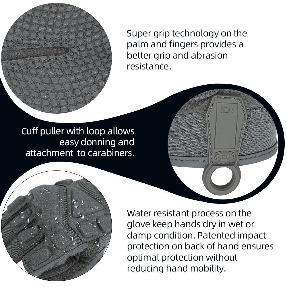 color:Grey | Seibertron S.O.L.A.G-HI 2.0 half index finger tactical gloves image 09