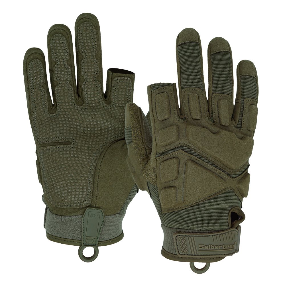 color:Army Green | Seibertron S.O.L.A.G-HI 2.0 half index finger tactical gloves image 10