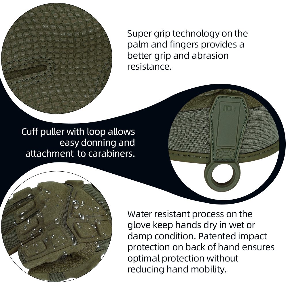 color:Army Green | Seibertron S.O.L.A.G-HI 2.0 half index finger tactical gloves image 13