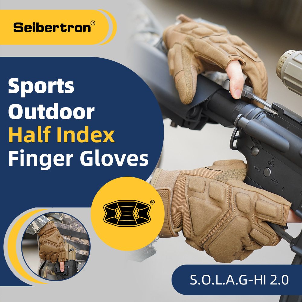color:Coyote | Seibertron S.O.L.A.G-HI 2.0 half index finger tactical gloves image 15