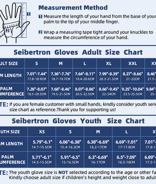 Seibertron Adult SPS-1 Unisex Full Finger Touchscreen Gloves for Road Racing, MTB, BMX, ATV, and Off-Road Adventures