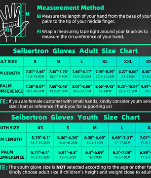SPS-3 Leather Motorcycle Gloves Size Chart