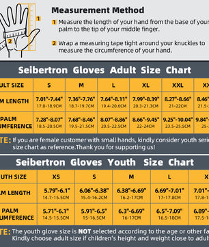 Seibertron SPS-4 Plus Adult Upgraded Winter Motorcycle Riding Gloves - Carbon Fiber, Waterproof, and Snowproof for Fall and Winter