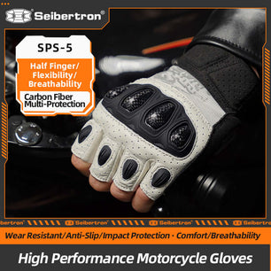 Seibertron SPS-5 Adult Fingerless Motorcycle Motorcross Cycling Gloves Half Finger MTB Off-Road Riding Glove