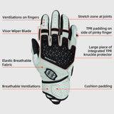 color:White | Seibertron SPS-10 breathable anti-slip touchscreen leather motorcycle gloves image 02