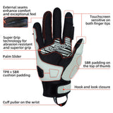 color:White | Seibertron SPS-10 breathable anti-slip touchscreen leather motorcycle gloves image 03