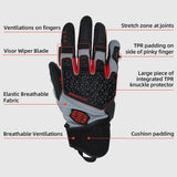 color:Black | Seibertron SPS-10 breathable anti-slip touchscreen leather motorcycle gloves image 08