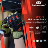 color:Green | Seibertron SPS-10 breathable anti-slip touchscreen leather motorcycle gloves image 19