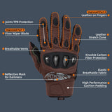 color:Brown | Seibertron SPS2 Plus summer motorcycle gloves with carbon fiber knuckle protection image 38