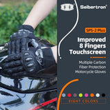 color:Black | Seibertron SPS2 Plus summer motorcycle gloves with carbon fiber knuckle protection image 01