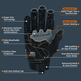 color:Black | Seibertron SPS2 Plus summer motorcycle gloves with carbon fiber knuckle protection image 03