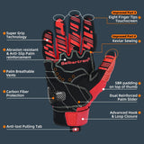 color:Red | Seibertron SPS2 Plus summer motorcycle gloves with carbon fiber knuckle protection image 27