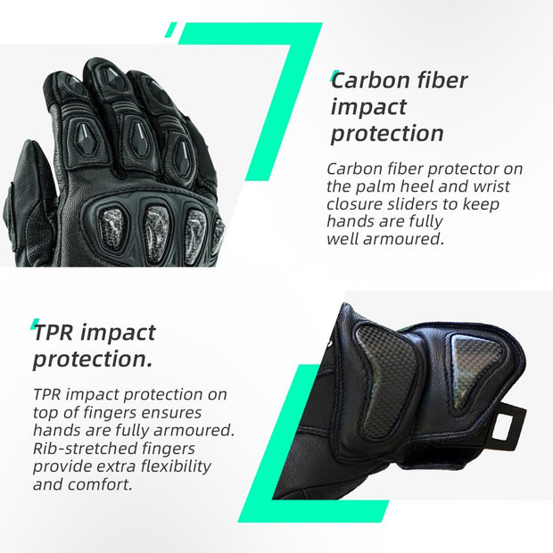 color:Black | Seibertron SPS-3 motorcycle riding gloves for BMX ATV MTB and road riding image 04