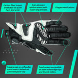 color:White | Seibertron SPS-3 motorcycle riding gloves for BMX ATV MTB and road riding image 07