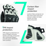 color:White | Seibertron SPS-3 motorcycle riding gloves for BMX ATV MTB and road riding image 08