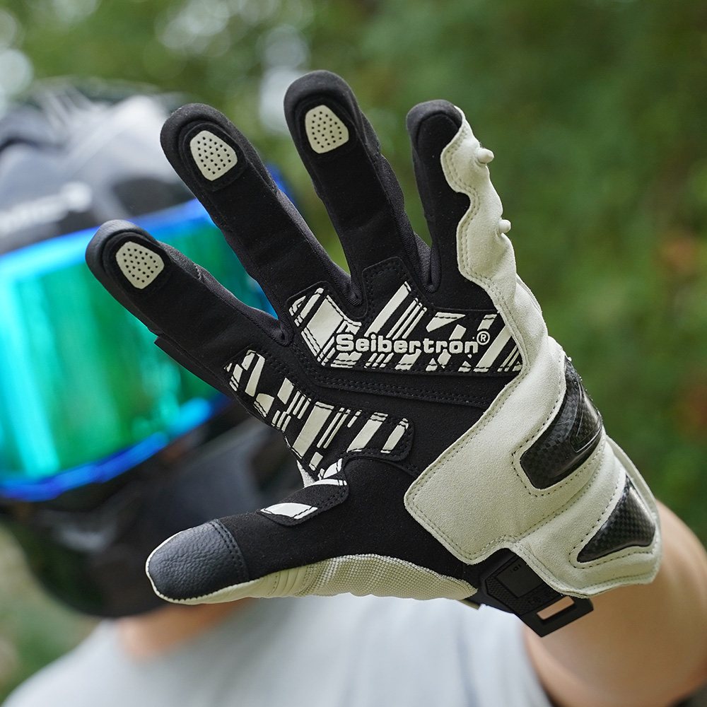 color:White | Seibertron SPS-4 winter cold weather rainproof motorcycle gloves image 06