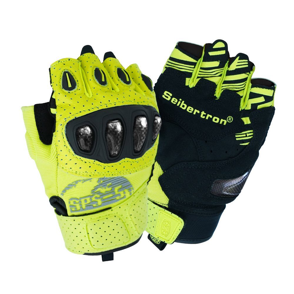 color:Yellow | Seibertron SPS-5 half finger motorcycle gloves image 21