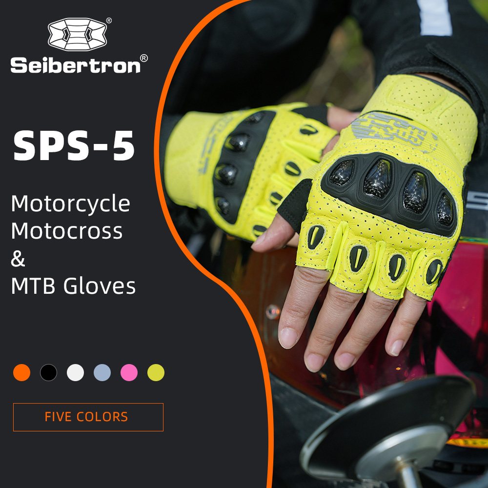 color:Yellow | Seibertron SPS-5 half finger motorcycle gloves image 22