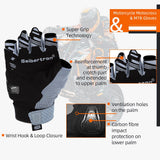 color:Black | Seibertron SPS-5 half finger motorcycle gloves image 07