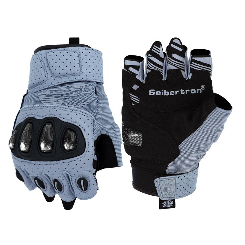 color:Grey | Seibertron SPS-5 half finger motorcycle gloves image 11
