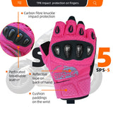 color:Pink | Seibertron SPS-5 half finger motorcycle gloves image 18