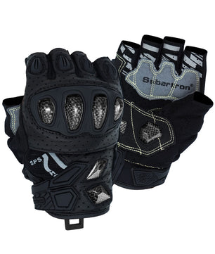 Seibertron SPS-7H half-finger motorcycle gloves in Black