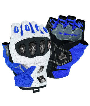 Seibertron SPS-7H half-finger motorcycle gloves in Klein Blue