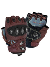 Seibertron SPS-7H half-finger motorcycle gloves in Brown