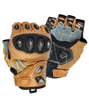 Seibertron SPS-7H half-finger motorcycle gloves in Gold