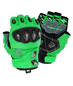 Seibertron SPS-7H half-finger motorcycle gloves in Green
