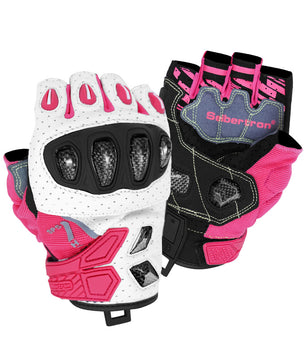 Seibertron SPS-7H half-finger motorcycle gloves in Pink