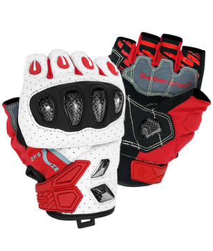 Seibertron SPS-7H half-finger motorcycle gloves in Red