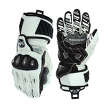Seibertron SPS-7L long-cuff motorcycle racing gloves in White