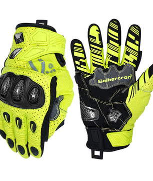 Seibertron SPS-7W waterproof motorcycle gloves in Fluorescent Yellow