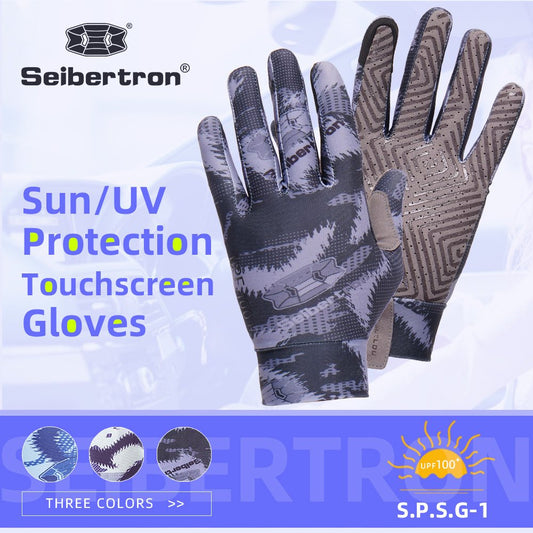 Farbe: Schwarz | Seibertron S.P.S.G-1 UPF100 Sonnenschutz-Touchscreen-Handschuhe mit voller Fingerlänge Bild 01