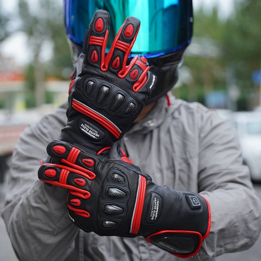 color:Red | Seibertron Rechargeable Heated Gloves waterproof windproof heated gloves for winter outdoor use image 06