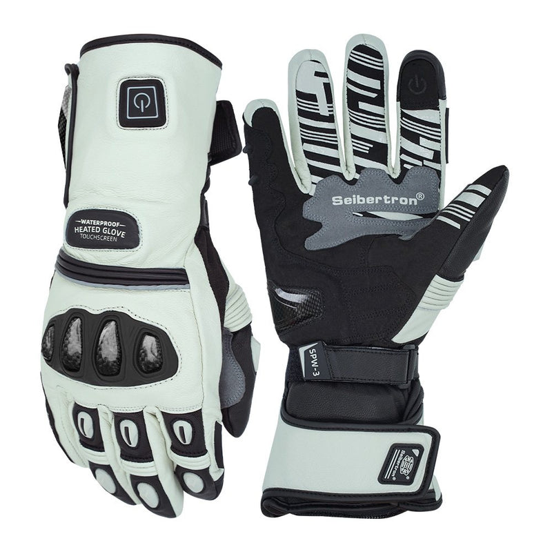 color:White | Seibertron Rechargeable Heated Gloves waterproof windproof heated gloves for winter outdoor use image 11