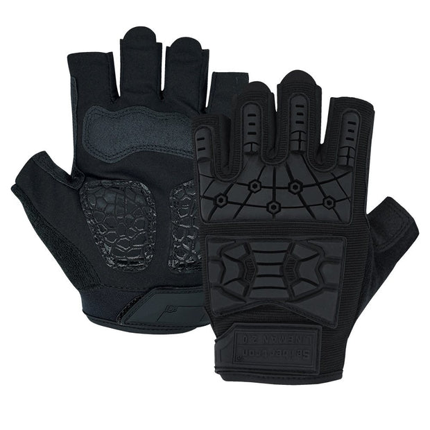 color:Black | Seibertron T.H.F.I.G 2.0 half finger tactical gloves image 01