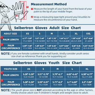 Seibertron Youth S.P.B.G 2.0 Baseball/Softball Batting Super Grip and Protective Gloves