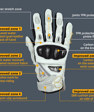 Waterproof riding gloves for motorcycle use