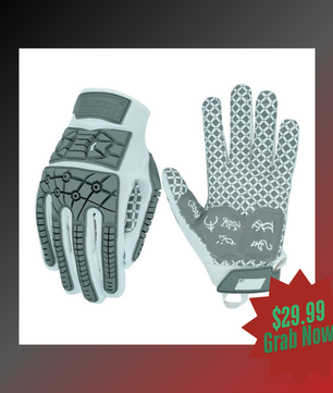 White lineman gloves for football play