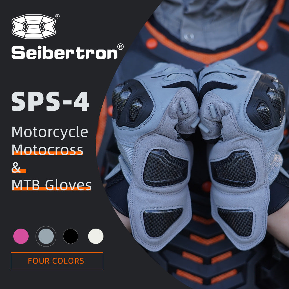 Seibertron Youth SPS-4 Leather Winter Motorcycle Gloves for Men, Boys, and Girls – Waterproof Warm Thinsulate Riding Gloves with Touchscreen, Kevlar Fingerless Options, and Best Cold Weather Protection - Seibertron