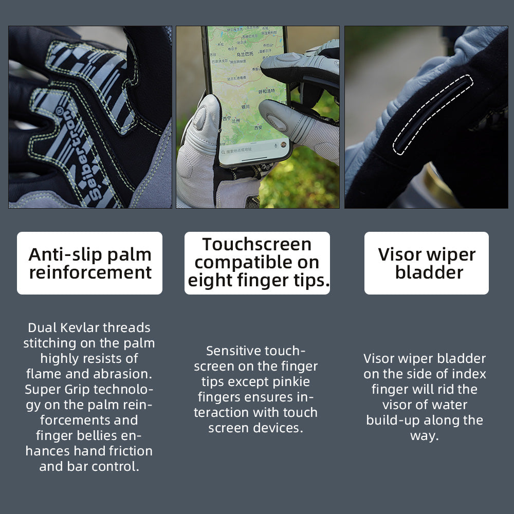 Winter biker gloves for cold riding environments