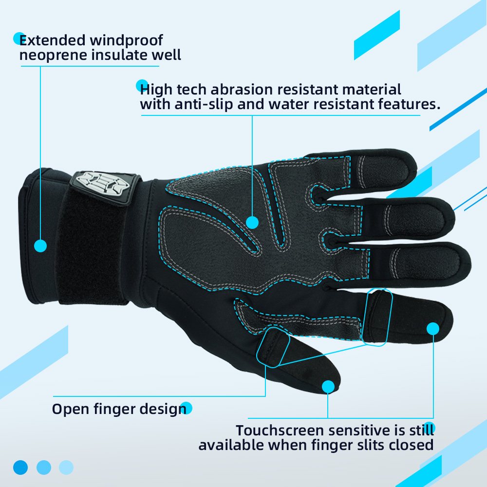 color:all | Seibertron W.G.F.G 2.0 Winter Fishing Gloves water-resistant winter fishing gloves with magnetic finger flap image 03