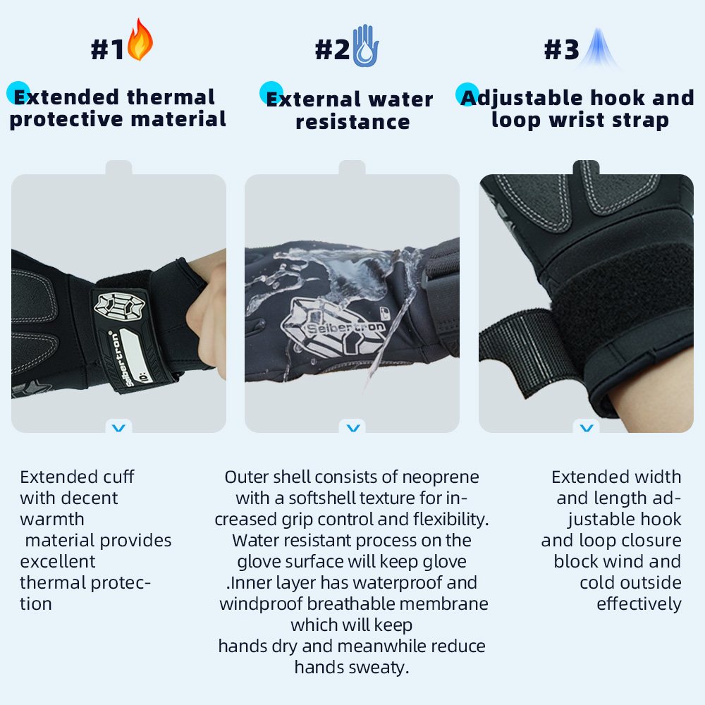 color:all | Seibertron W.G.F.G 2.0 Winter Fishing Gloves water-resistant winter fishing gloves with magnetic finger flap image 05