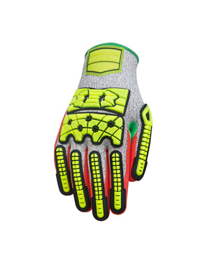 Industrial work gloves with impact protection for mechanical tasks