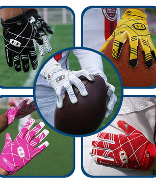 Youth receiver gloves for catching and ball control