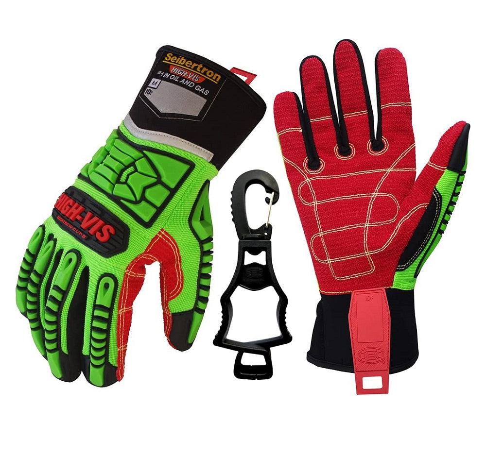 Seibertron HIGH-VIS HDC5 Level 5 Cut Resistant Deckhand Gloves High Performance Protection Impact Resistant Oil and Gas Safety Gloves CE EN388 4543