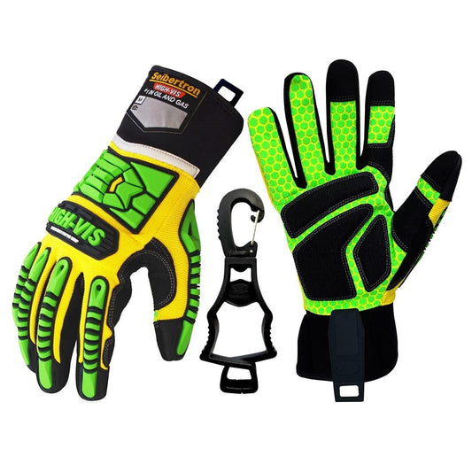 Seibertron HIGH-VIS SDXG2 Dexterity Super Grip GEL Oil & Gas Anti-Vibration Impact Protection Safety Gloves CE EN388 4131