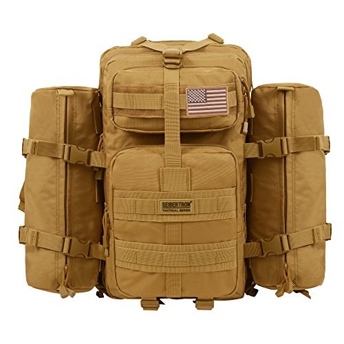 Lightweight backpack made with water-repellent materials for outdoor use.